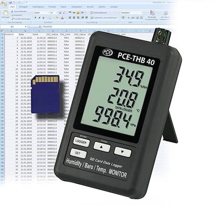 Pce Instruments Climate Meter, 0 to 50 Degrees C / 32 to 122 Degrees F PCE-THB 40